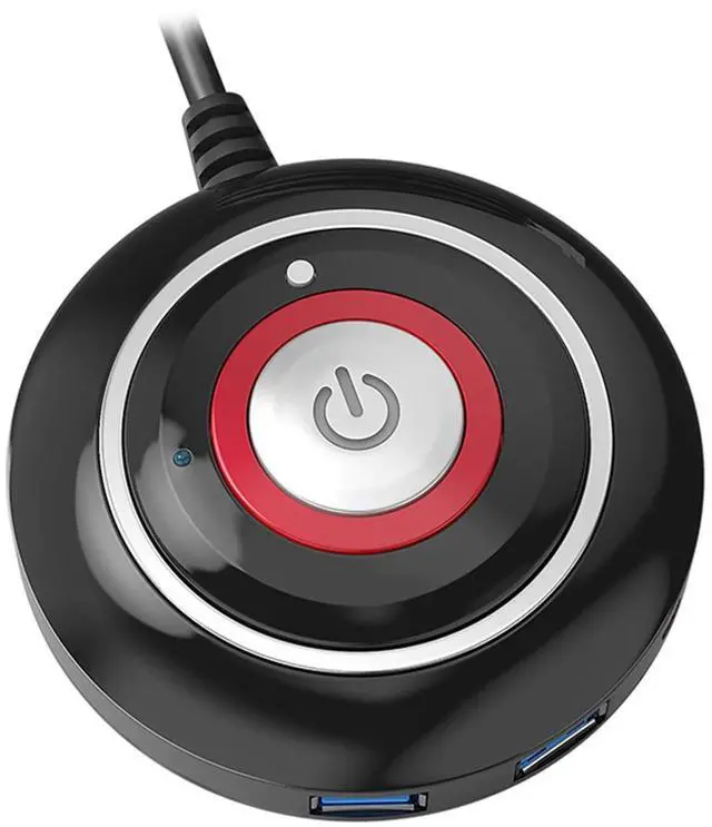 Alt view image 5 of 7 - Lifetechs Desktop Switch Multi-function Interface Dual USB Audio Anti-theft Big Button Sensitive PC Reset with Extension Cord Desktop PC Power Button Switch for Home Office Internet Bar