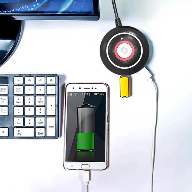 Main image of Lifetechs Desktop Switch Multi-function Interface Dual USB Audio Anti-theft Big Button Sensitive PC Reset with Extension Cord Desktop PC Power Button Switch for Home Office Internet Bar