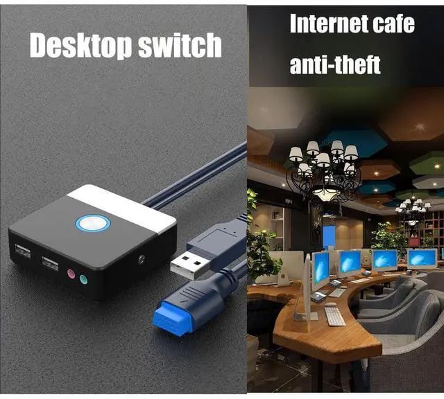 Alt view image 4 of 7 - GENEMA Desktop Power Button with USB Port for Easy PC Operate Multiple Function