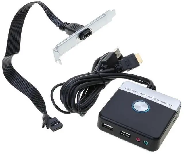 Main image of GENEMA Desktop Power Button with USB Port for Easy PC Operate Multiple Function