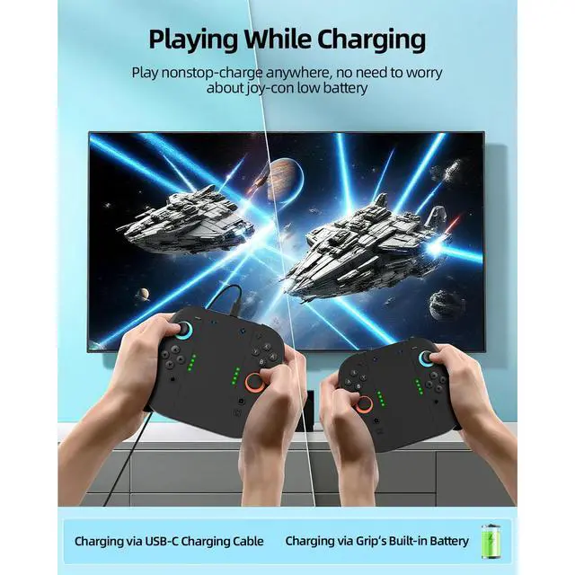Alt view image 6 of 7 - Switch 2 Joy Con Charging Controller - Fast USB-C charging, LED indicator light, ergonomic comfortable controller, suitable for Switch 2, durable gaming accessories