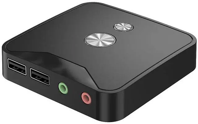 Alt view image 2 of 7 - PC Host Power Switch Button Switch Box dual USB interfaces dual Audio Port for Computer Desktop Remote Control