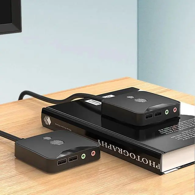 Alt view image 6 of 7 - PC Host Power Switch Button Switch Box dual USB interfaces dual Audio Port for Computer Desktop Remote Control