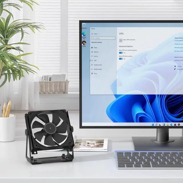 Alt view image 5 of 5 - Multi-Purpose Desk Fan Stand Mount for 120 and 140mm PC Computer Fans (Black)