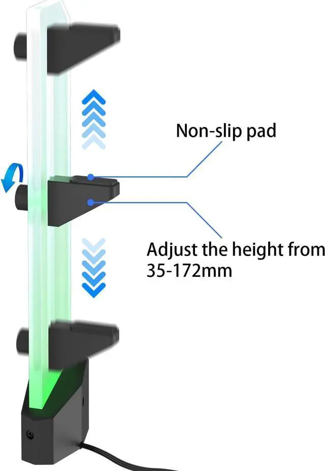 Alt view image 2 of 5 - ARGB GPU Support Bracket, 5V 3 Pin RGB GPU Stand Holder, Anti Sag GPU Bracket, Graphics Card Support with Height Adjustable and Bottom Magnetic 35 to 172mm for Computer