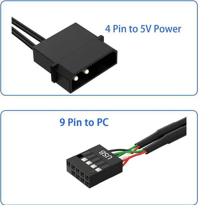 Alt view image 4 of 5 - 9 Pin USB 2.0 to 4X 9 Pin Extension Splitter, USB 2.0 Header Splitter, Internal USB Hub USB 2.0 Splitter