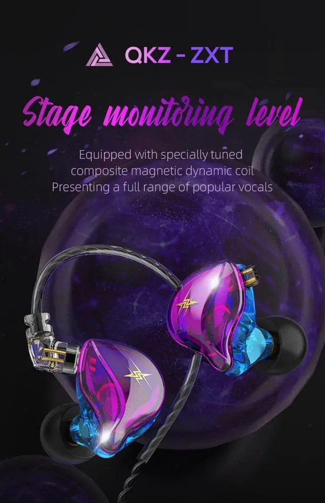 Alt view image 5 of 7 - Newest QKZ ZXT MT1 In Ear Earphone Dynamic DJ Monitor IEM Ea