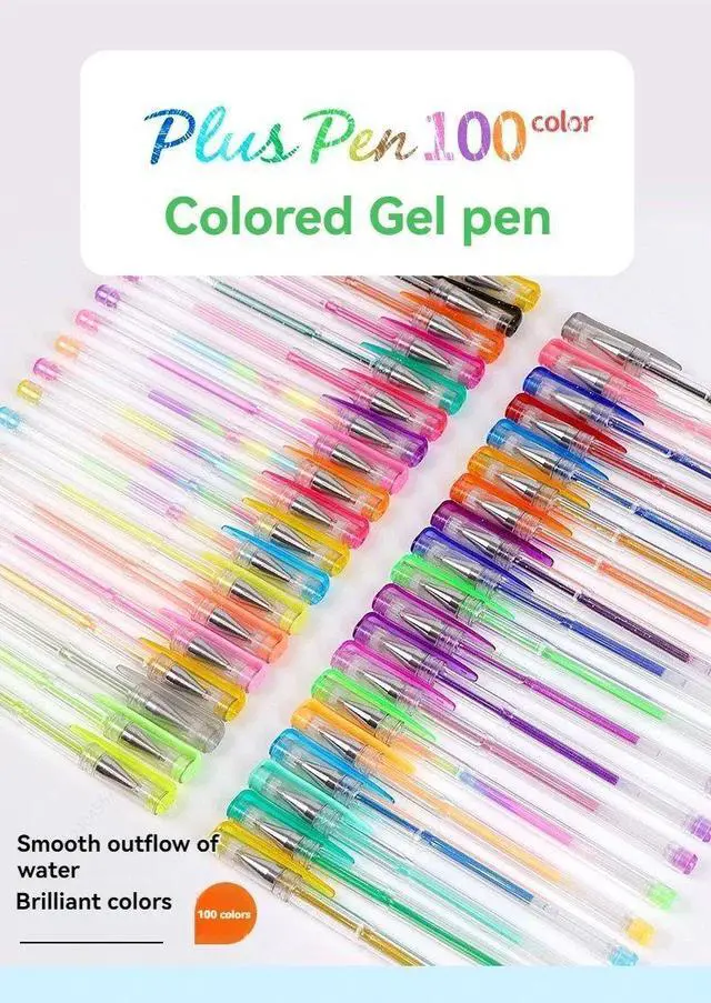 Main image of 100/5Pcs Gel Pen Set 100 Colored Gel Pens for Coloring Books