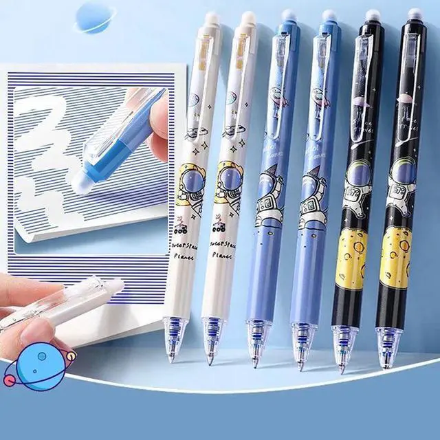 Alt view image 3 of 7 - Anime Cartoon Astronaut Erasable Gel Pen Set With Ink Refill