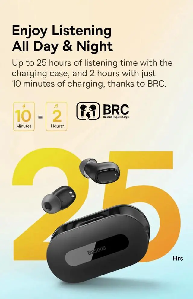 Alt view image 6 of 7 - Baseus Bowie EZ10 TWS Earphone Bluetooth 5.3 Wireless Headph