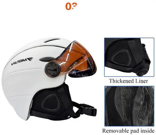 Alt view image 6 of 7 - MOON Skiing Helmet With Goggles PC+EPS High-Quality Ski Helm