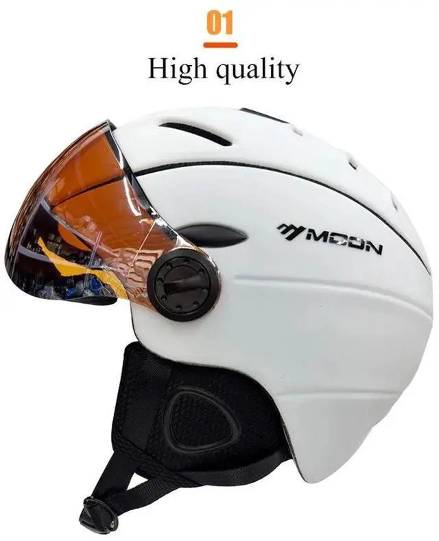 Alt view image 4 of 7 - MOON Skiing Helmet With Goggles PC+EPS High-Quality Ski Helm