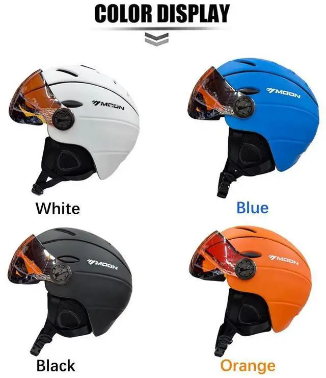 Alt view image 3 of 7 - MOON Skiing Helmet With Goggles PC+EPS High-Quality Ski Helm