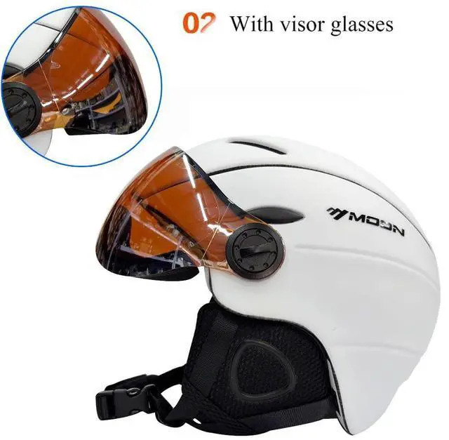 Alt view image 5 of 7 - MOON Skiing Helmet With Goggles PC+EPS High-Quality Ski Helm