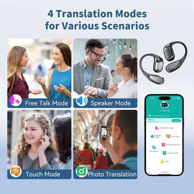 Alt view image 6 of 7 - 150-Language Earbuds Portable Real-time Translation Earphone