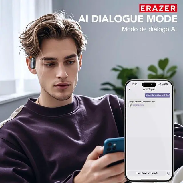 Alt view image 6 of 7 - [AI Translator Earphone] ERAZER XF31 Bluetooth Translation E