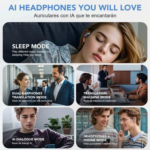 Alt view image 3 of 7 - [AI Translator Earphone] ERAZER XF31 Bluetooth Translation E