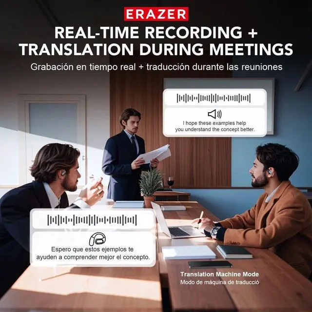 Alt view image 5 of 7 - [AI Translator Earphone] ERAZER XF31 Bluetooth Translation E