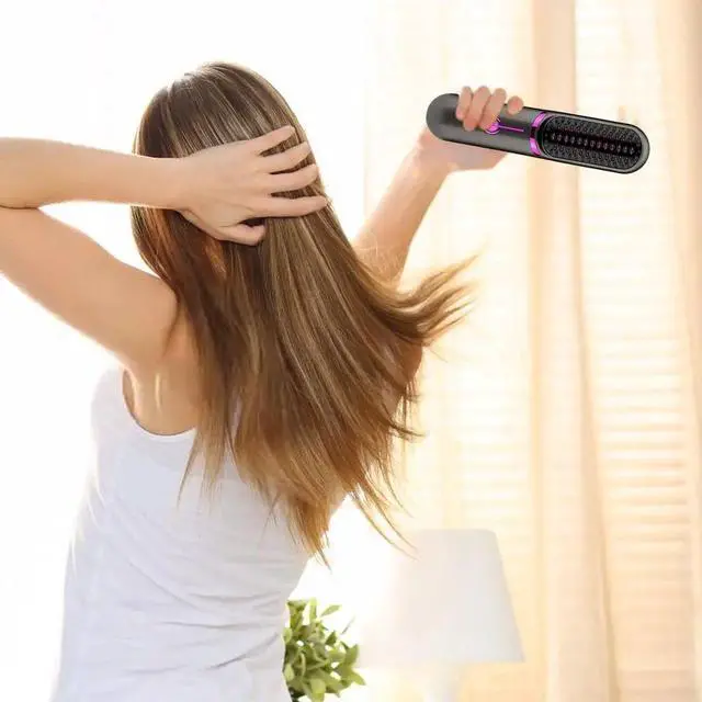 Alt view image 3 of 7 - Hair Straightener Brush Fast Heating Cordless Curling Comb F