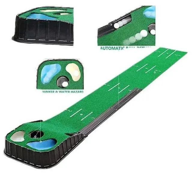 Alt view image 5 of 7 - PGM Golf Indoor Putting Mat Putter Trainer Green Carpet Prac