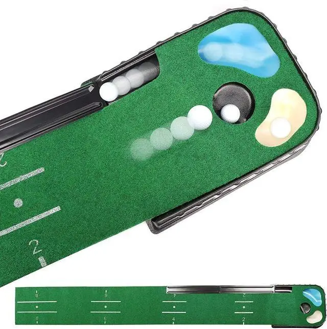 Alt view image 6 of 7 - PGM Golf Indoor Putting Mat Putter Trainer Green Carpet Prac