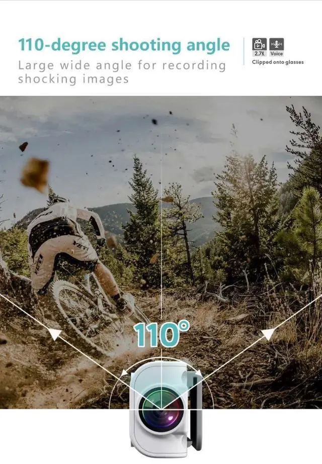 Alt view image 4 of 7 - 2.7K HD Camera Glasses Outdoor Sports Camera WiFi Motorcycle