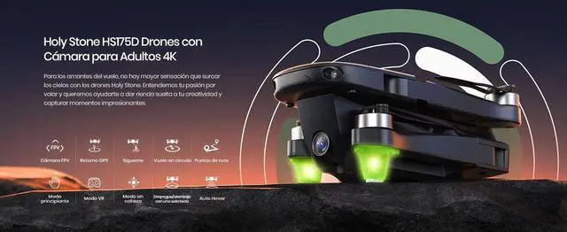 Alt view image 2 of 7 - Holy Stone HS175D 4K Camera Drone: Foldable, GPS, 46 min fli