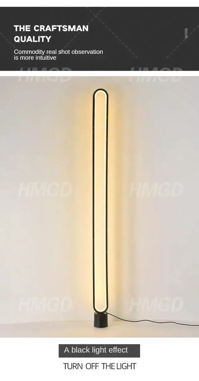 Alt view image 7 of 7 - Minimalist LED Floor Lamp Warm/White Light Dimmable with Rem