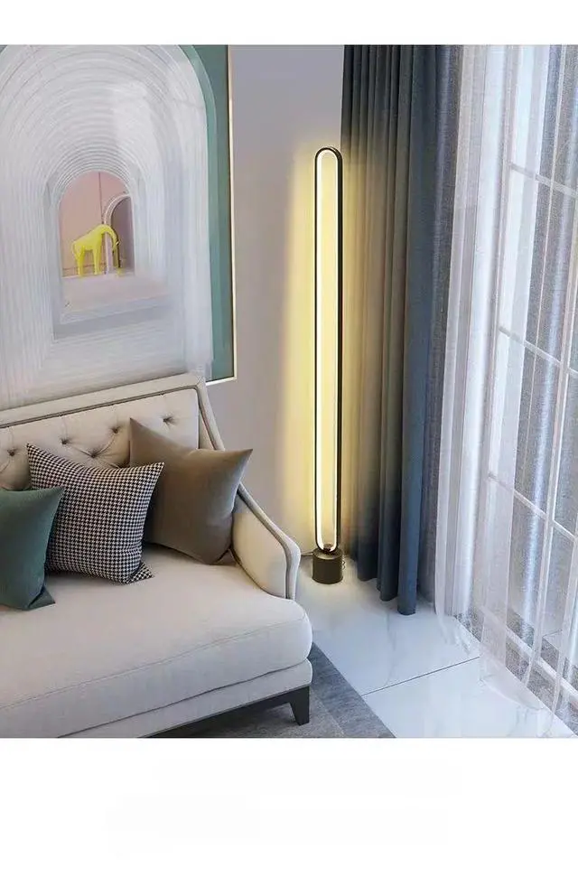 Alt view image 6 of 7 - Minimalist LED Floor Lamp Warm/White Light Dimmable with Rem