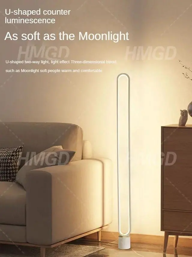 Alt view image 5 of 7 - Minimalist LED Floor Lamp Warm/White Light Dimmable with Rem