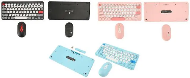 Alt view image 3 of 7 - Wireless 2.4G Keyboard Mouse Combo Round Keycaps Wireless Ke