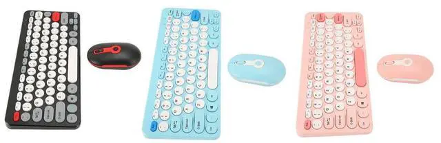 Alt view image 2 of 7 - Wireless 2.4G Keyboard Mouse Combo Round Keycaps Wireless Ke