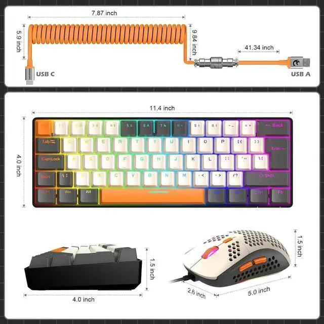 Alt view image 6 of 6 - ATTA SHARK × ZIYOULANG T60 RGB Gaming Mechanical Keyboard a