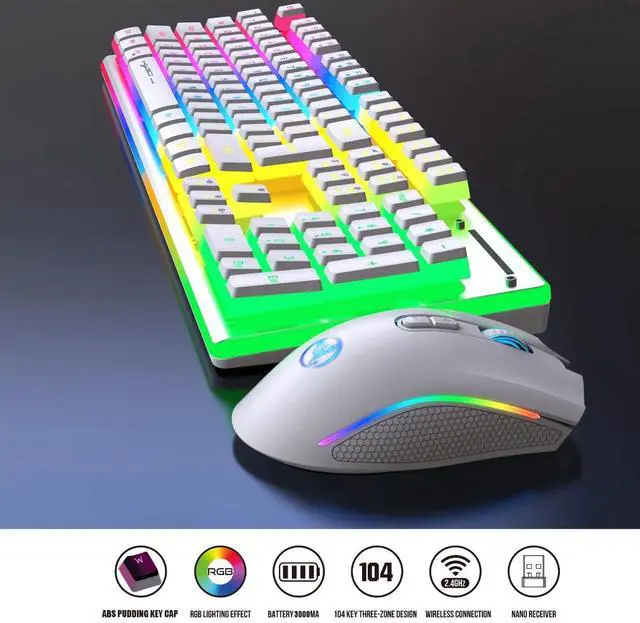 Alt view image 3 of 7 - 2025 New arrival HXSJ L96 104 keys 2.4G wireless pc keyboard