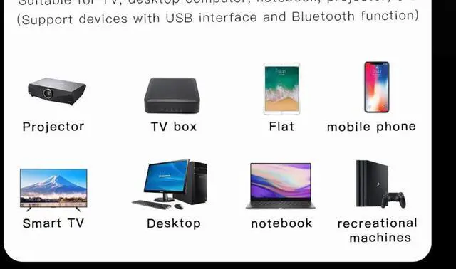 Alt view image 6 of 7 - Mini Wireless Keyboard V8 7 Backlit 2.4G Bluetooth Air Mouse