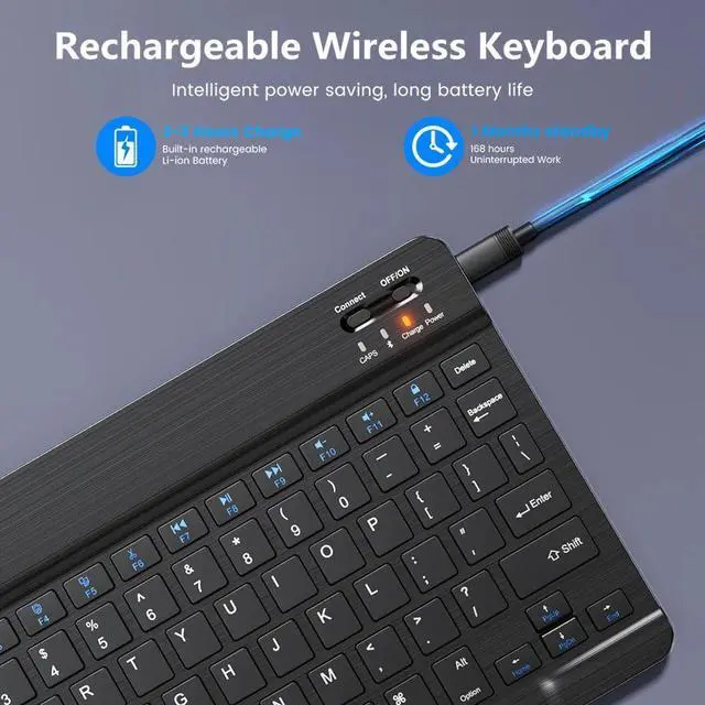 Alt view image 2 of 7 - Spanish French Bluetooth Wireless Keyboard Azerty Russian Ko