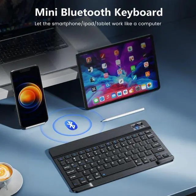 Main image of Spanish French Bluetooth Wireless Keyboard Azerty Russian Ko