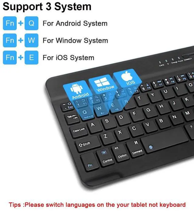Alt view image 6 of 7 - Spanish French Bluetooth Wireless Keyboard Azerty Russian Ko