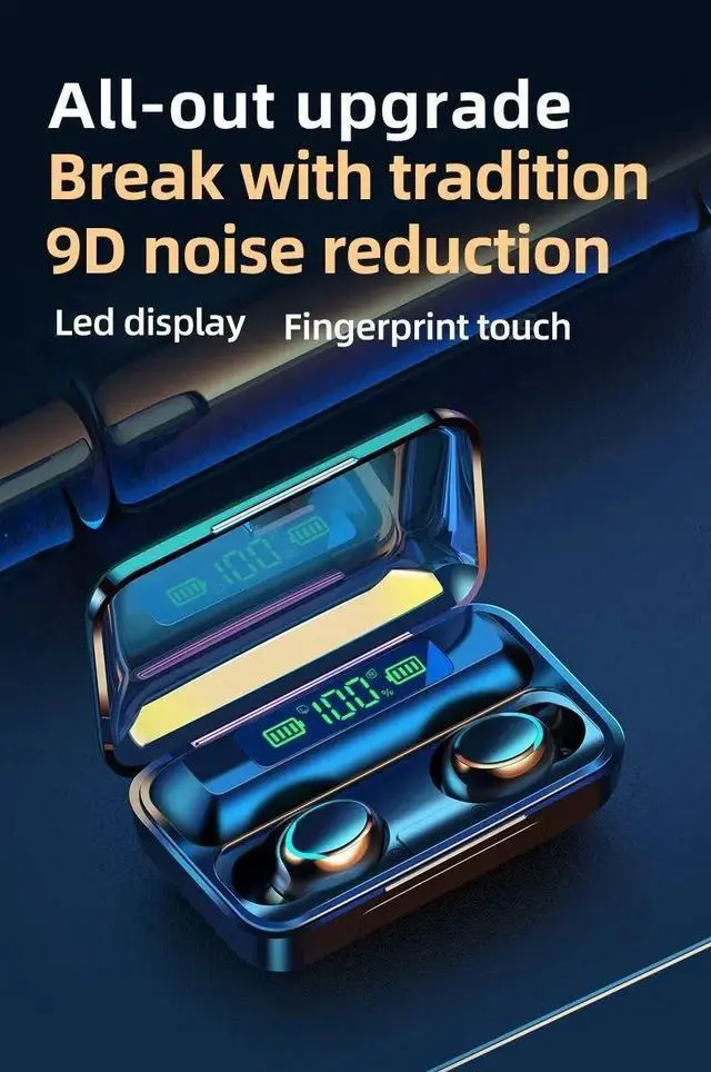Main image of F9 Wireless Earphones Bluetooth TWS LED Dislpaly Binaural He