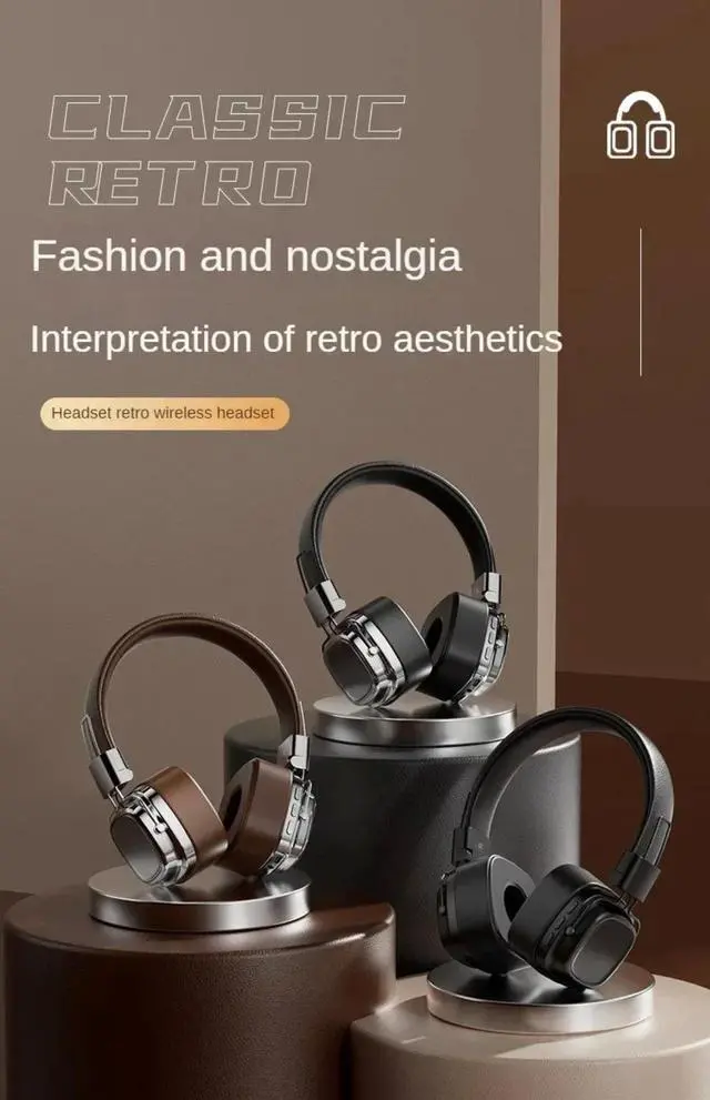 Alt view image 3 of 7 - 2024 New Retro On Ear Headphones Wireless Bluetooth Headsets