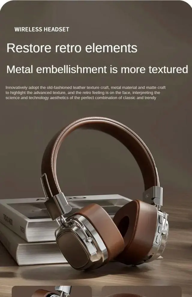 Alt view image 5 of 7 - 2024 New Retro On Ear Headphones Wireless Bluetooth Headsets