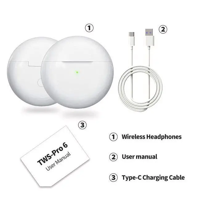 Alt view image 5 of 7 - PRO 6 Wireless Bluetooth Headset 5.3 Bluetooth Protocol Earp