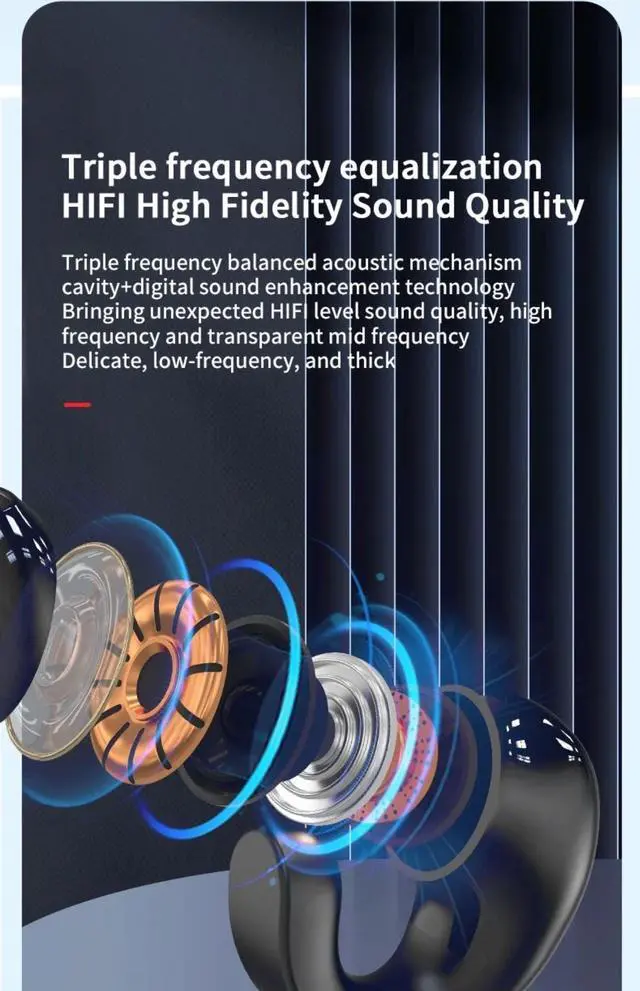 Alt view image 4 of 7 - Wireless Headphones Bluetooth 5.3 Earphones With Mic Single