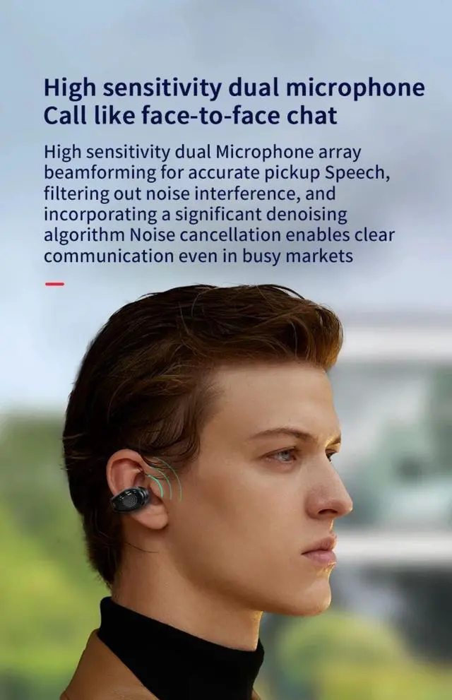 Alt view image 7 of 7 - Wireless Headphones Bluetooth 5.3 Earphones With Mic Single