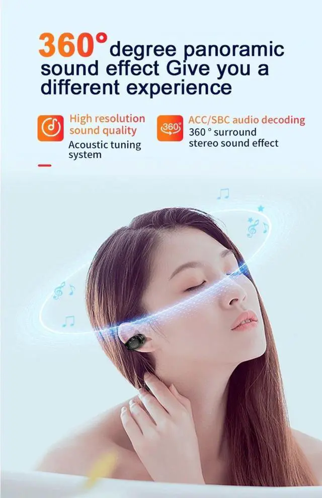 Alt view image 5 of 7 - Wireless Headphones Bluetooth 5.3 Earphones With Mic Single