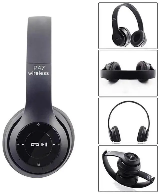 Alt view image 2 of 7 - Stereo P47 Wireless Headphones Bluetooth 5.0 Earphones Folda
