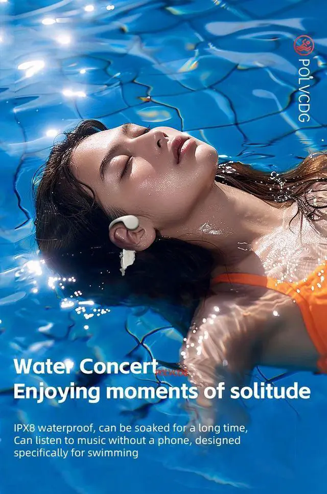 Alt view image 2 of 7 - POLVCDG Bone Conduction Headset IPX8 32GB Bluetooth 5.3 Wire