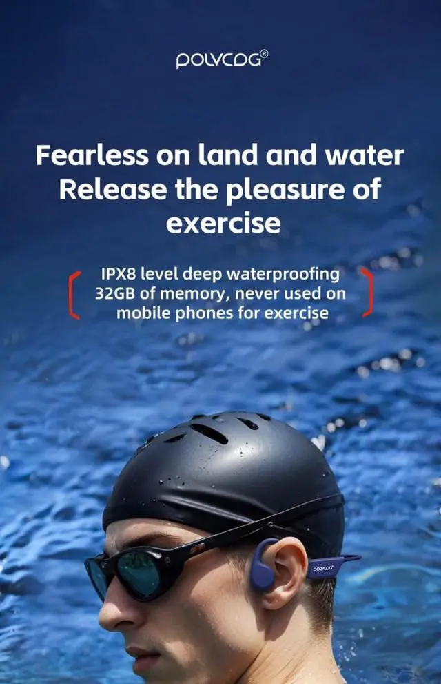Main image of POLVCDG Bone Conduction Headset IPX8 32GB Bluetooth 5.3 Wire