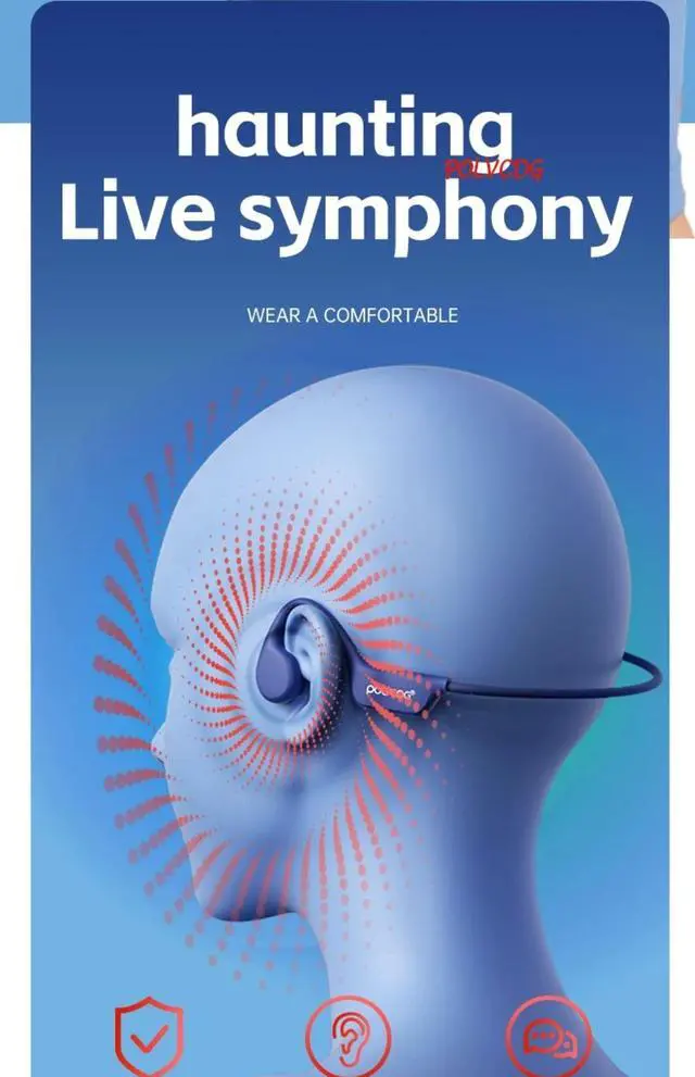 Alt view image 5 of 7 - POLVCDG Bone Conduction Headset IPX8 32GB Bluetooth 5.3 Wire