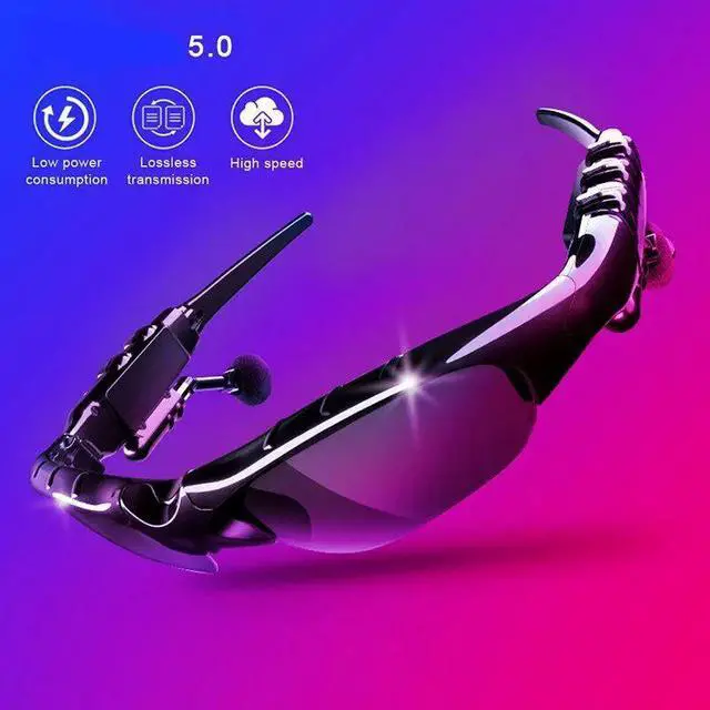 Alt view image 7 of 7 - Stereo Earphones Wireless Headset with Mic Glasses Sunglasse